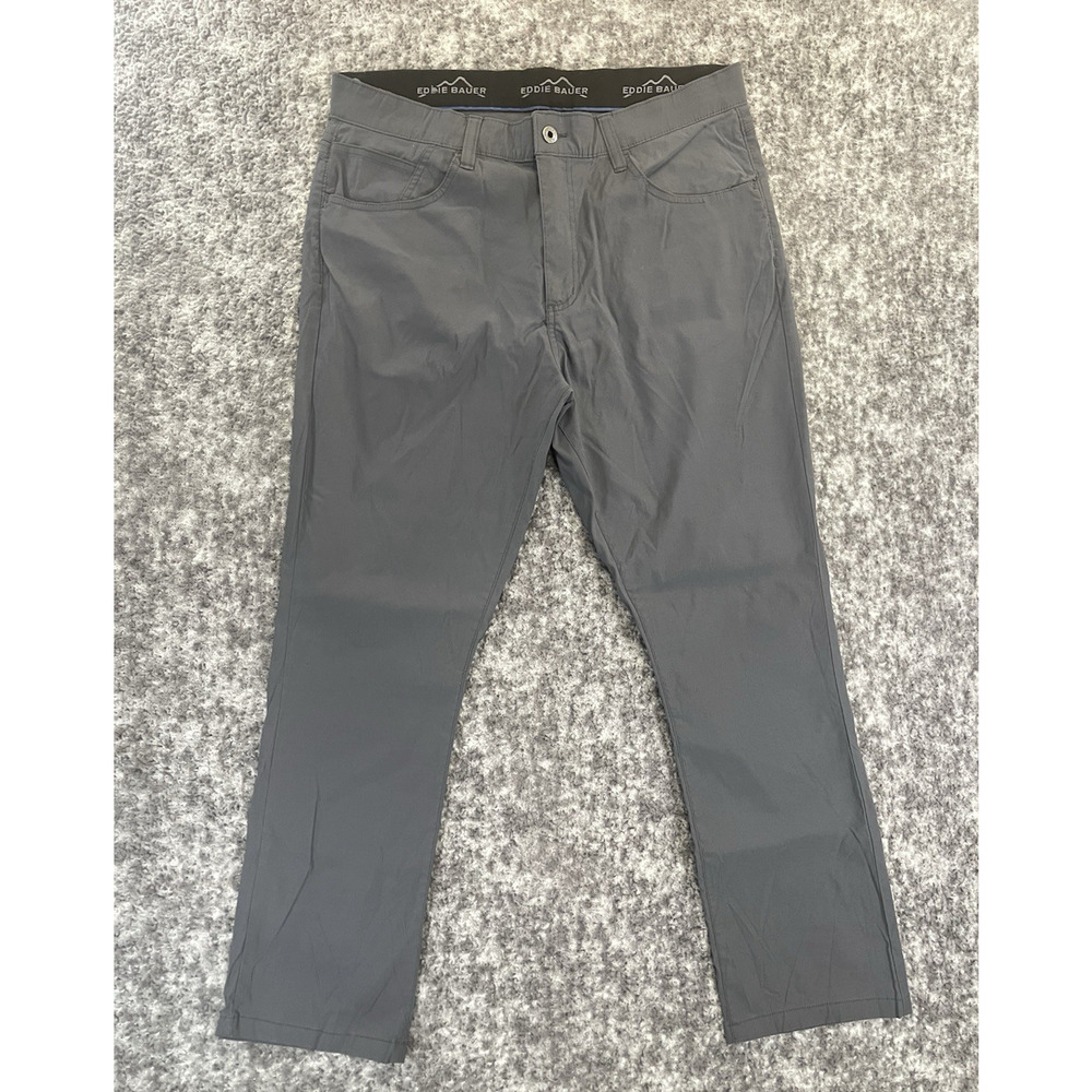 Eddie Bauer Pants Men 34x29 Gray Adventure Trek Outdoor Hiking Performance Nylon